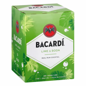 bacardi lime  soda rum cocktail cans  12 oz x 4 ct