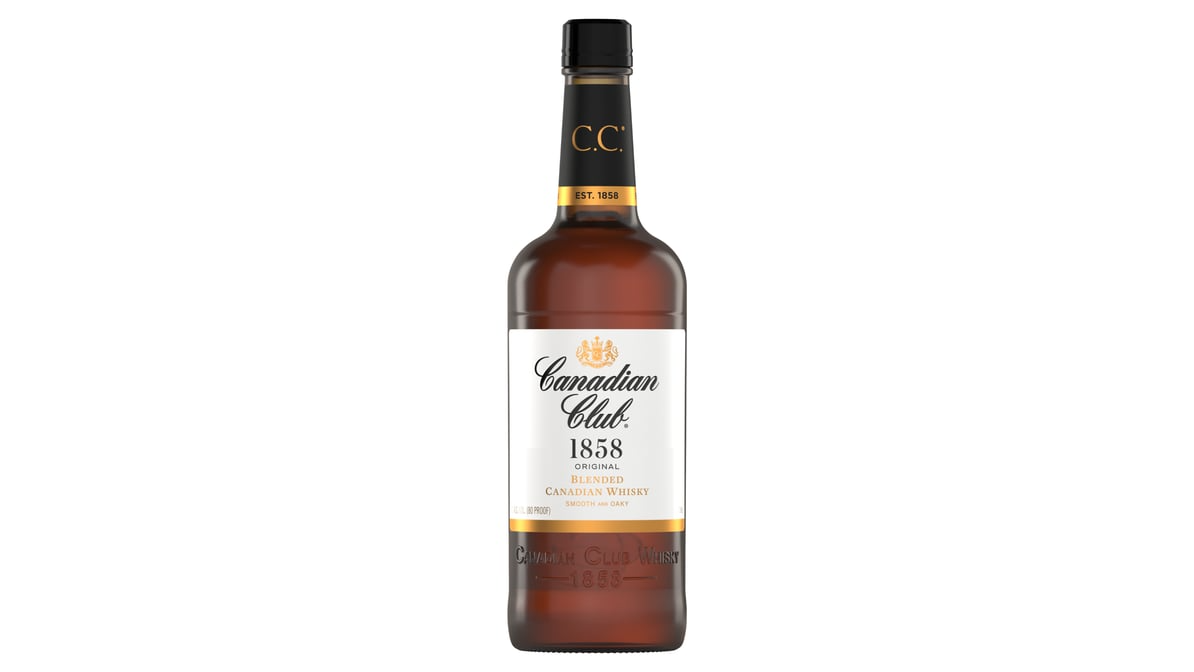 canadian club 80 proof 1858 original blended canadian whisky bottle  750 ml