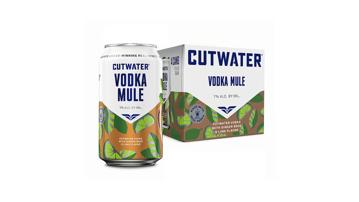 cutwater spirits vodka mule cocktail cans  12 fl oz x 4 ct