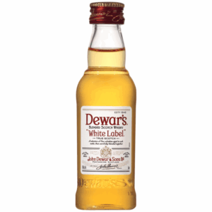 dewars white label 80 proof blended scotch whisky bottle  50 ml