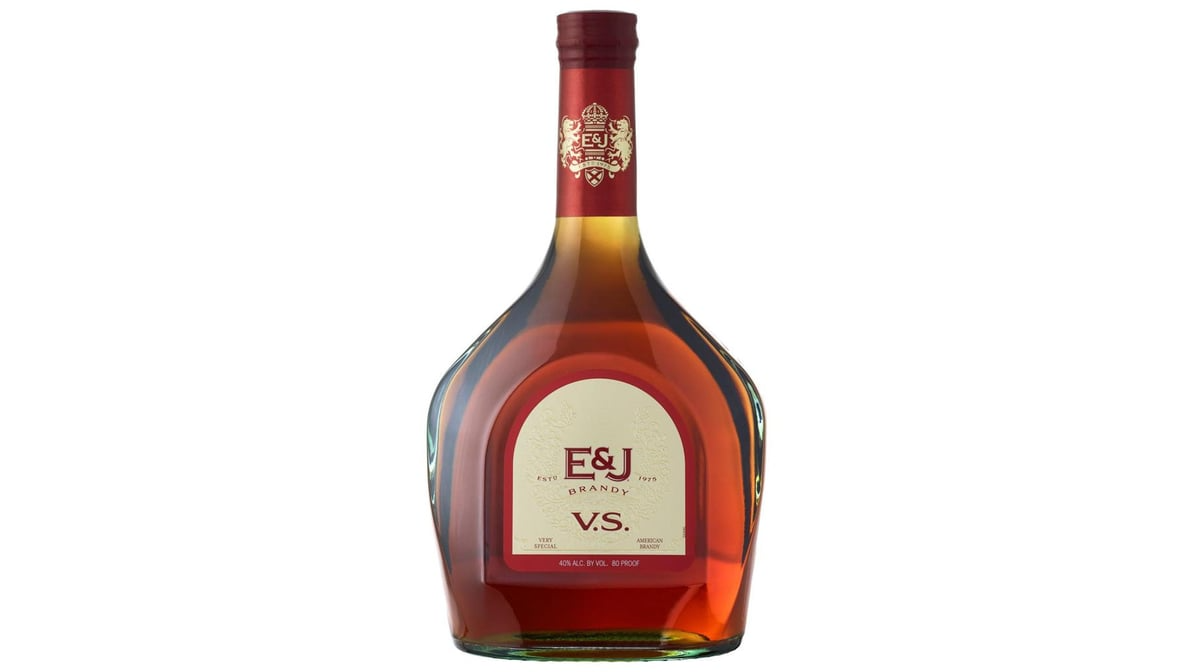 e  j 80 proof brandy bottle vs  1.75 l