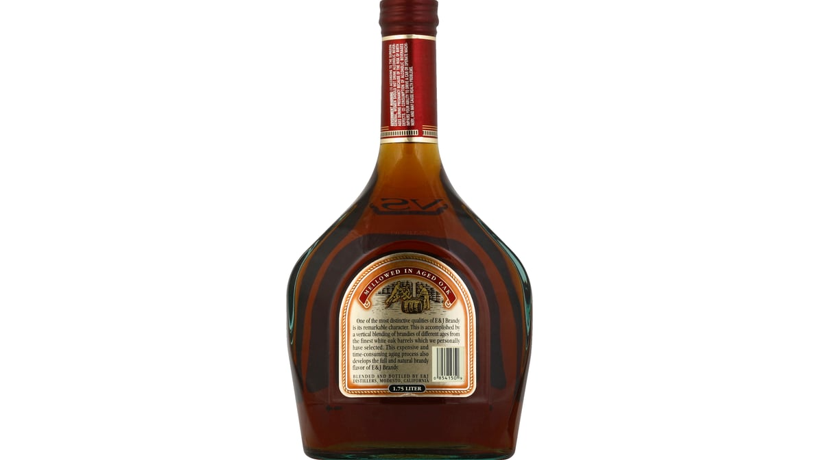e  j 80 proof brandy bottle vs  1.75 l 2