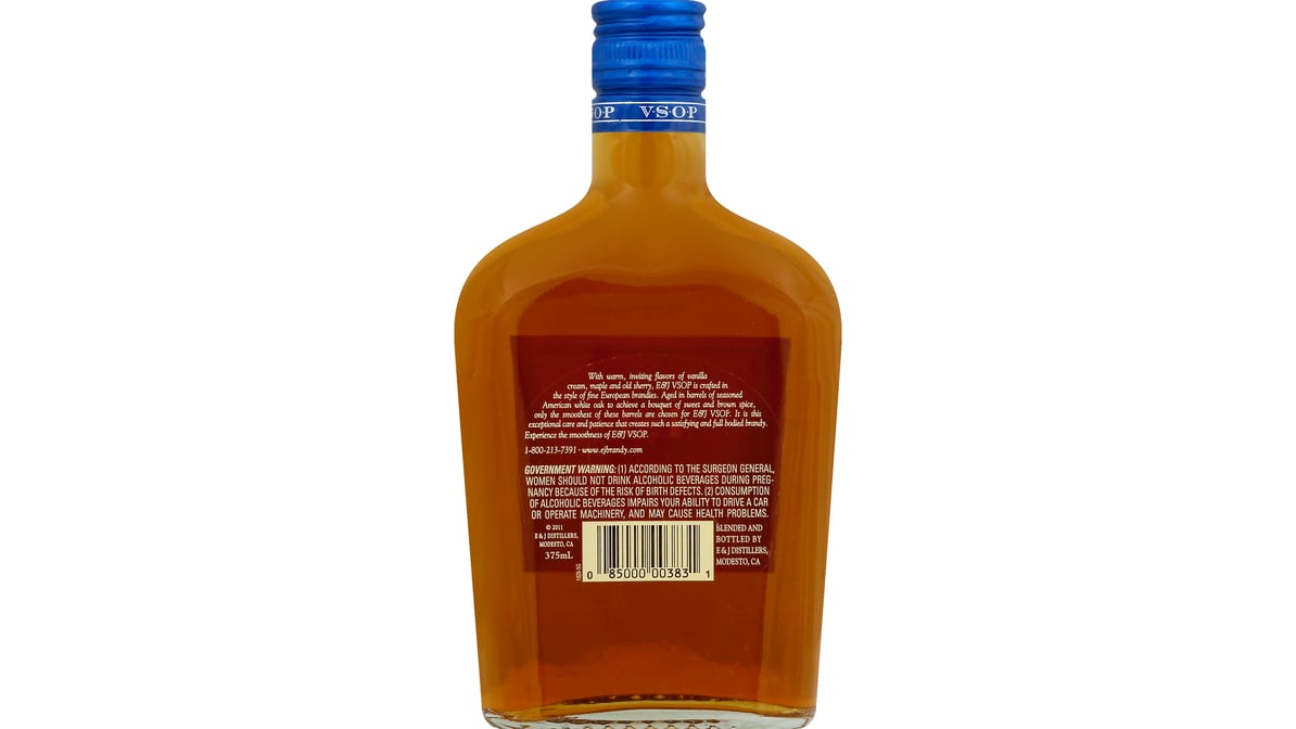 e  j brandy 80 proof vsop superior reserve bottle  375 ml 2