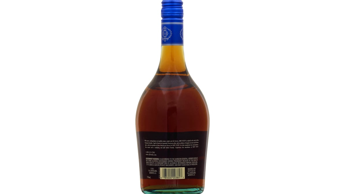 ej 80 proof vsop brandy bottle  750 ml 2