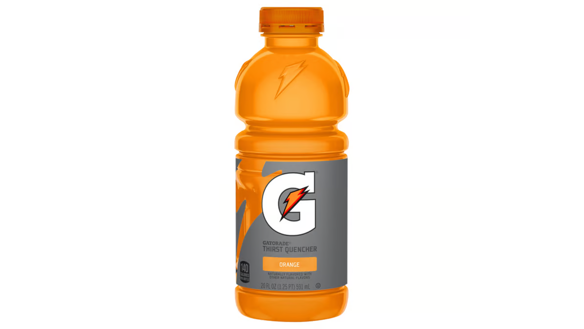 gatorade thirst quencher orange sports drink bottle  20 oz