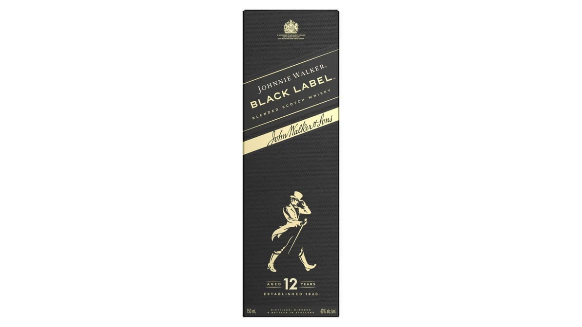 johnnie walker black label 80 proof 12 year blended scotch whisky bottle  750 ml 3