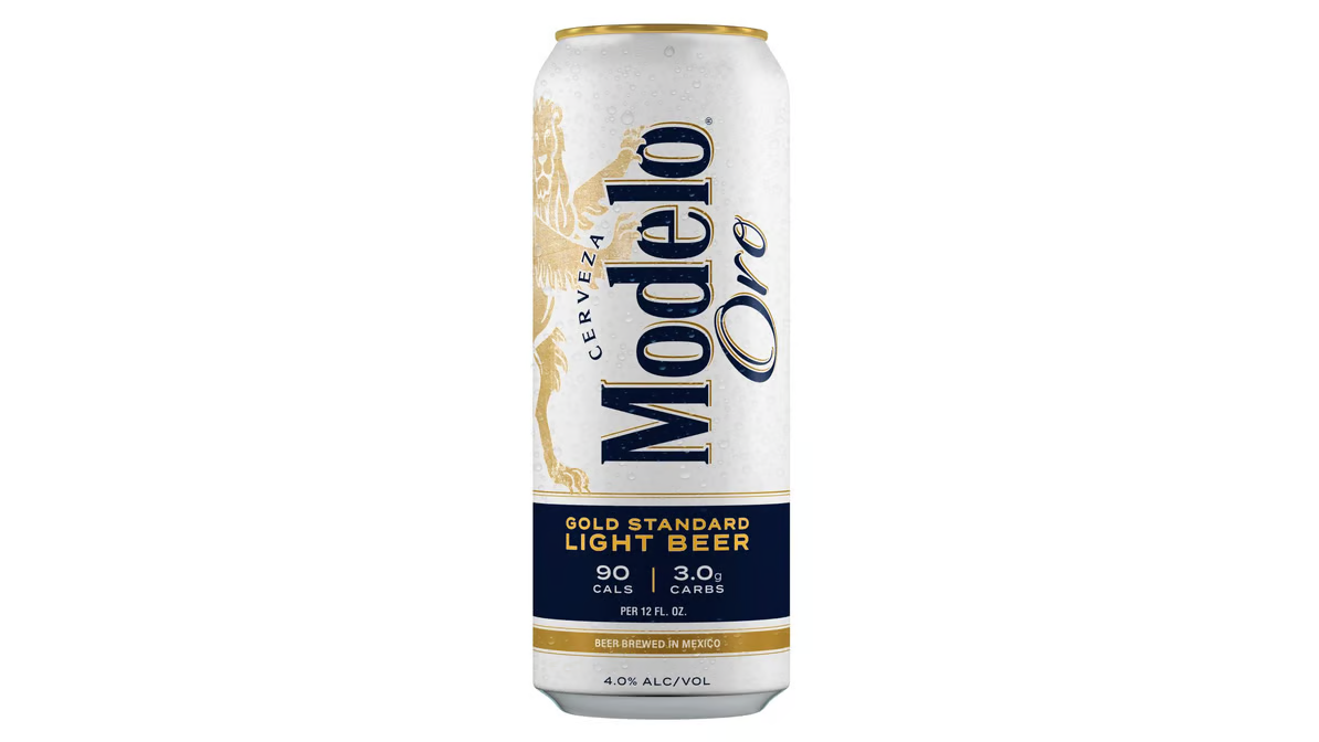 modelo oro light gold standard lager can  24 fl oz