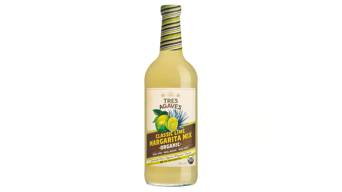 tres agaves organic real lime margarita mix bottle  1 l