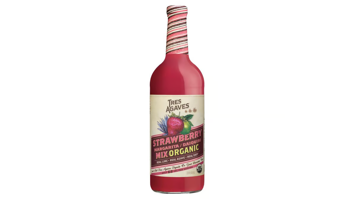 tres agaves organic strawberry margarita  daiquiri mix bottle  1 l