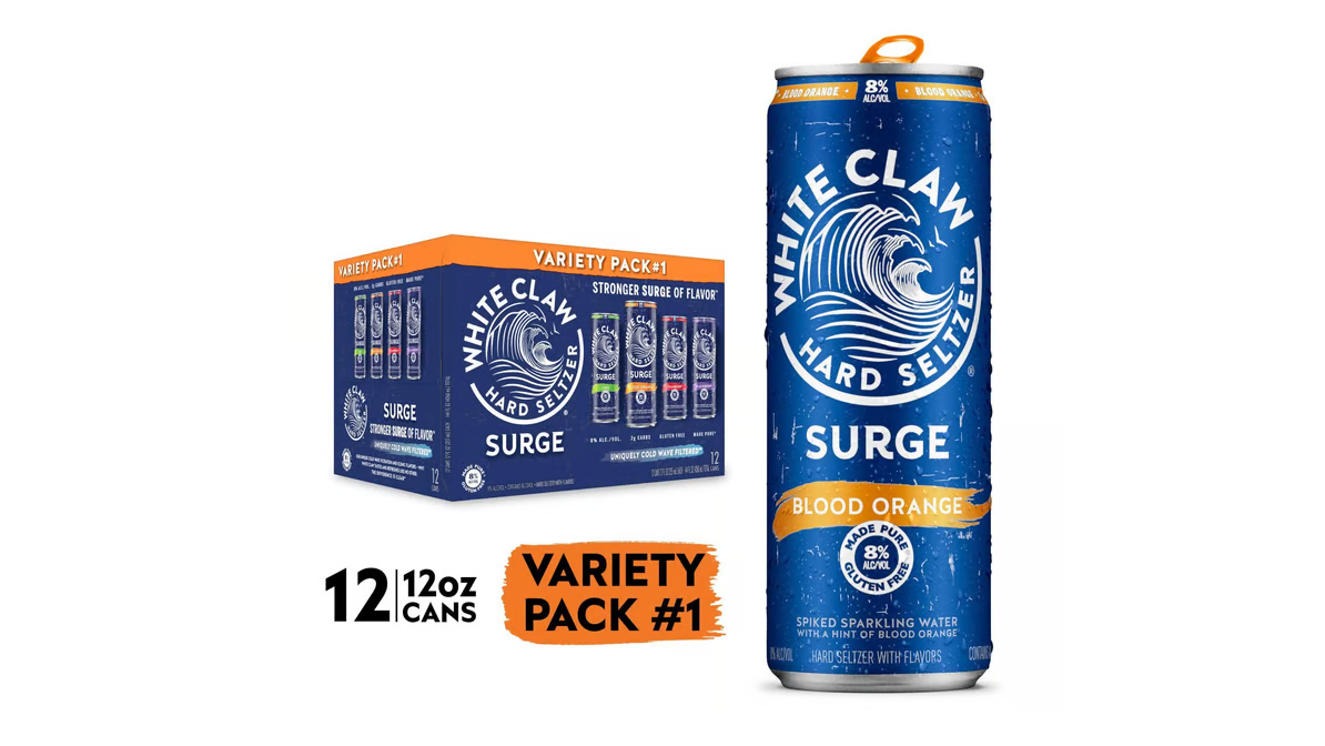 white claw surge variety pack hard seltzer cans  12 fl oz x 12 ct